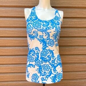 Lululemon Floral Blue Athletic Top